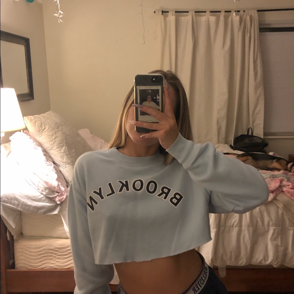 Baby blue crew neck